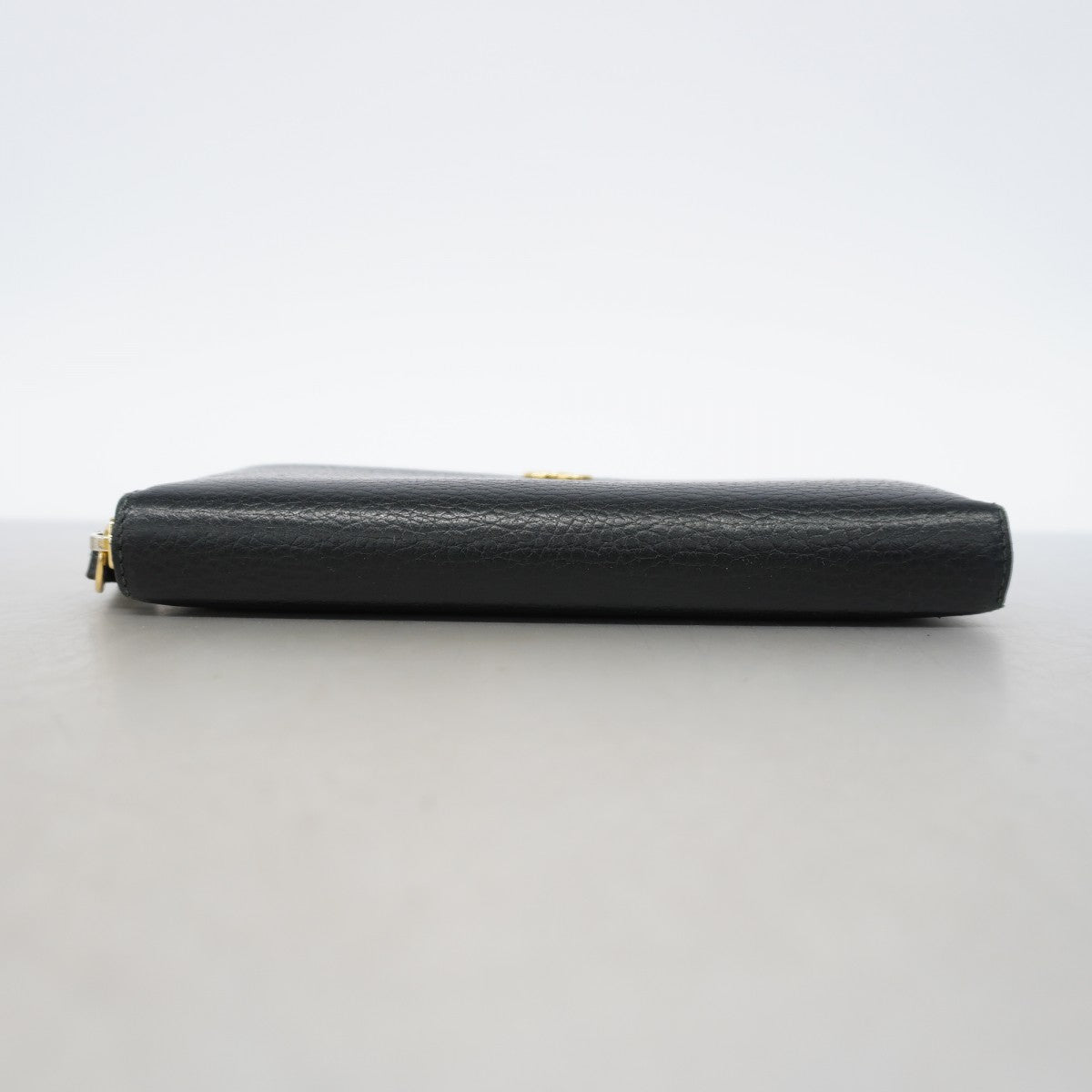 【6gb1933】グッチ 長財布 GGマーモント 456117 レザー ブラック ゴールド金具【中古】レディース