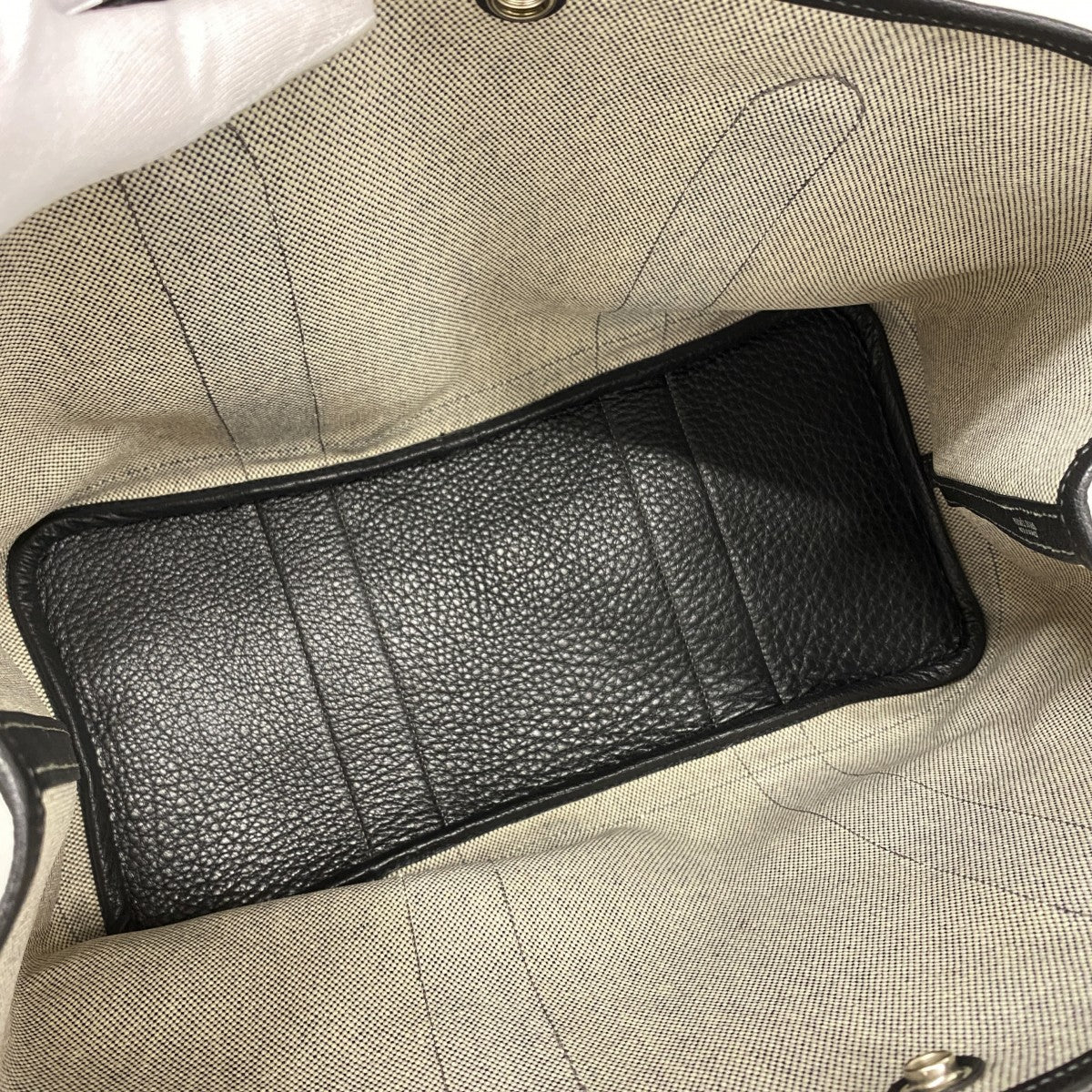 【6gb1958】エルメス トートバッグ ガーデンパーティPM トワルアッシュ ブラック シルバー金具 □J刻印【中古】レディース