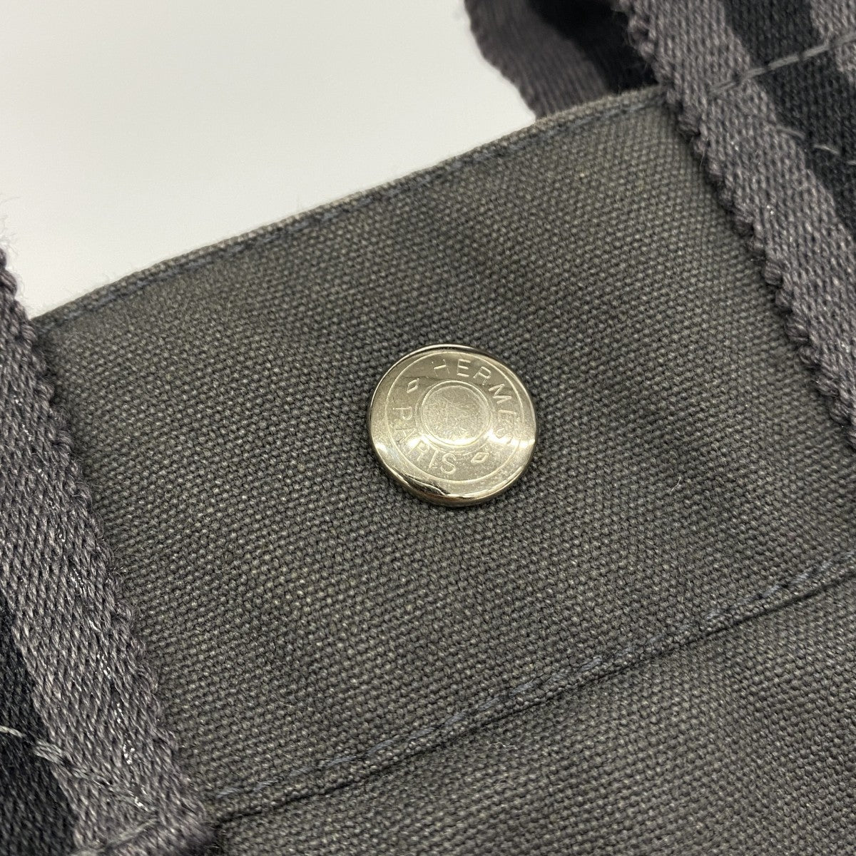 【6gb2007-k】エルメス ハンドバッグ フールトゥPM キャンバス グレー シルバー金具【中古】メンズ レディース ユニセックス