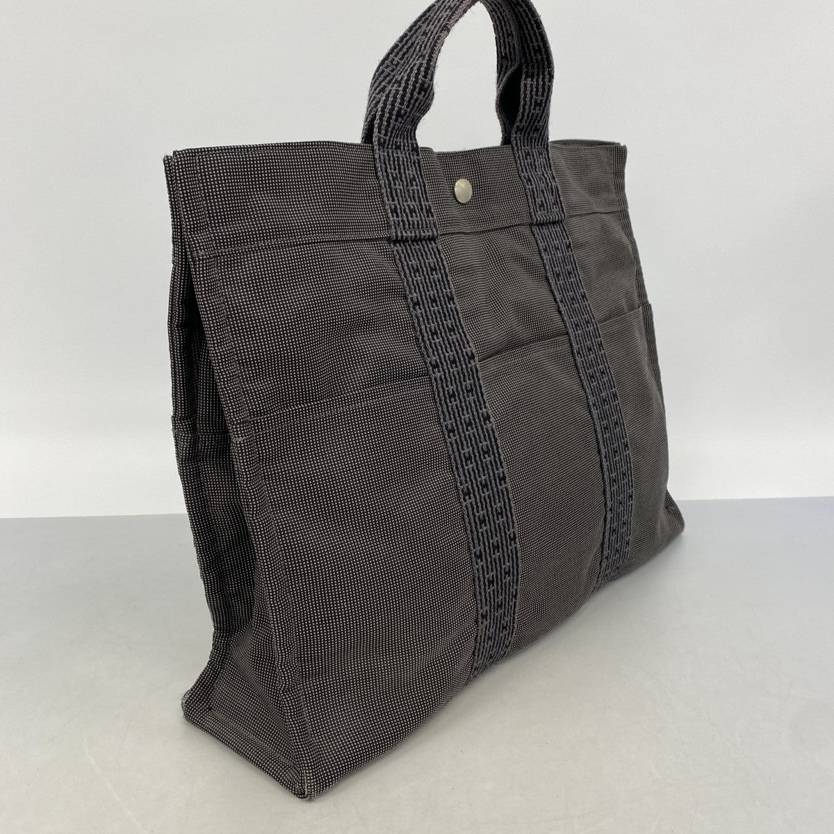 【6gb2009-k】エルメス トートバッグ エールラインMM キャンバス グレー シルバー金具【中古】メンズ レディース ユニセックス