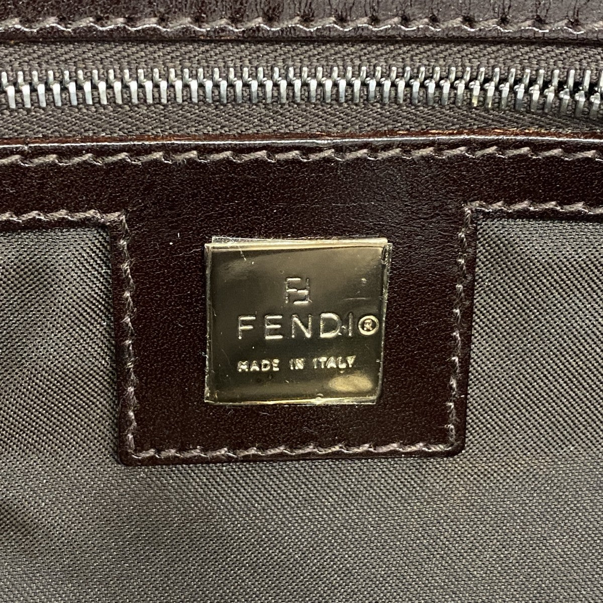 【6gb2093】フェンディ トートバッグ ズッカ ナイロンキャンバス ブラウン シルバー金具【中古】レディース