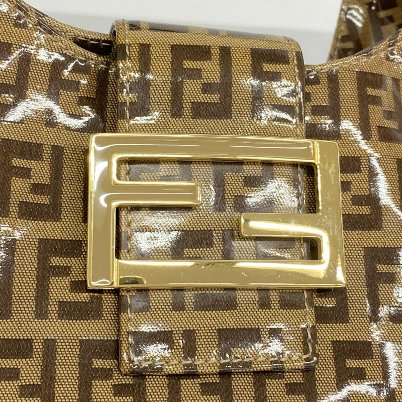 【6gb2132】フェンディ ハンドバッグ ズッキーノ コーティングキャンバス ブラウン ゴールド金具【中古】レディース