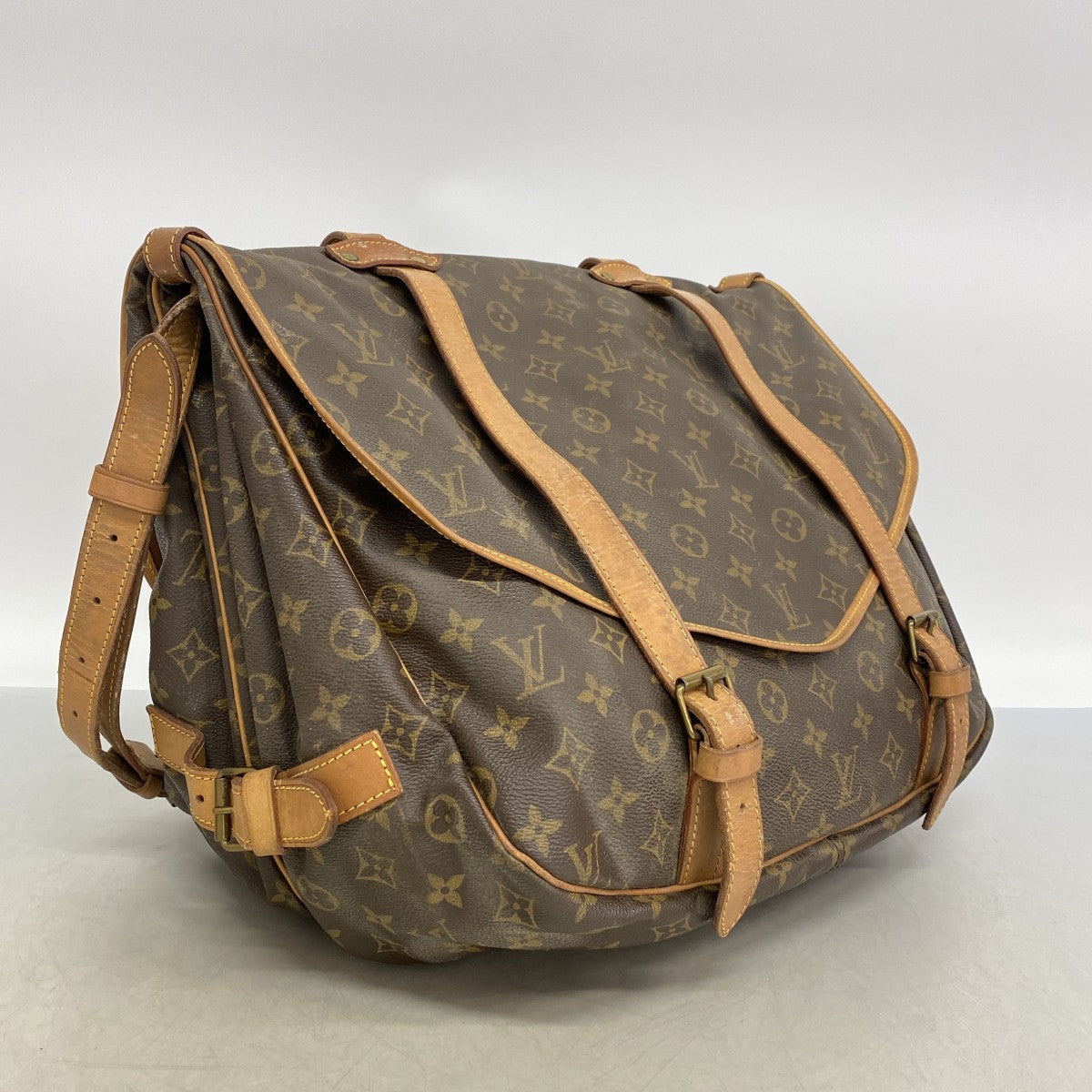 【6gb2161】ルイヴィトン ショルダーバッグ モノグラム ソミュール43 M42252 ブラウン【中古】レディース