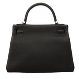 【6gb2168-g】エルメス ハンドバッグ ケリー28 トゴ ブラック シルバー金具 D刻印 2wayバッグ【中古】レディース