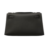【6gb2169-g】エルメス ハンドバッグ ポシェットケリー スイフト ブラック シルバー金具 K刻印【中古】レディース