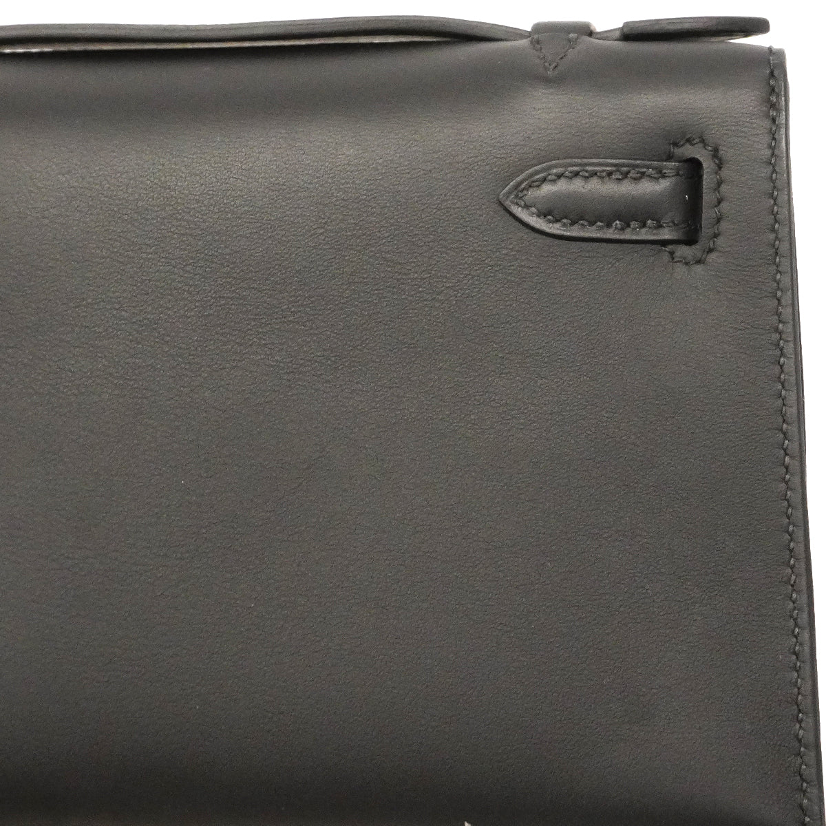 【6gb2169-g】エルメス ハンドバッグ ポシェットケリー スイフト ブラック シルバー金具 K刻印【中古】レディース