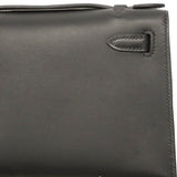 【6gb2169-g】エルメス ハンドバッグ ポシェットケリー スイフト ブラック シルバー金具 K刻印【中古】レディース