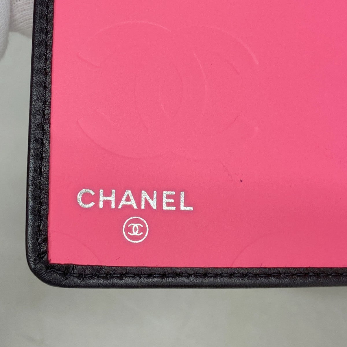 【6gb2187】シャネル 長財布 カンボン ラムスキン ブラック シルバー金具【中古】レディース