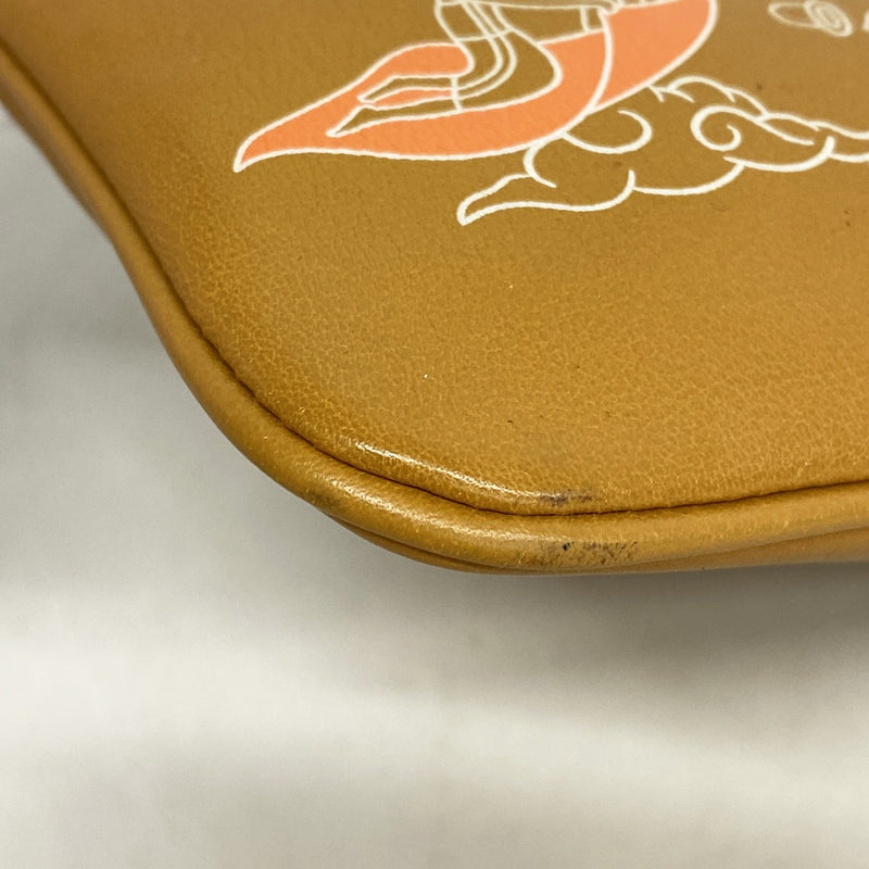 【6gb2256】エルメス ポーチ カレポケットロング スイフト キャラメル シルバー金具 Z刻印【中古】メンズ レディース ユニセックス