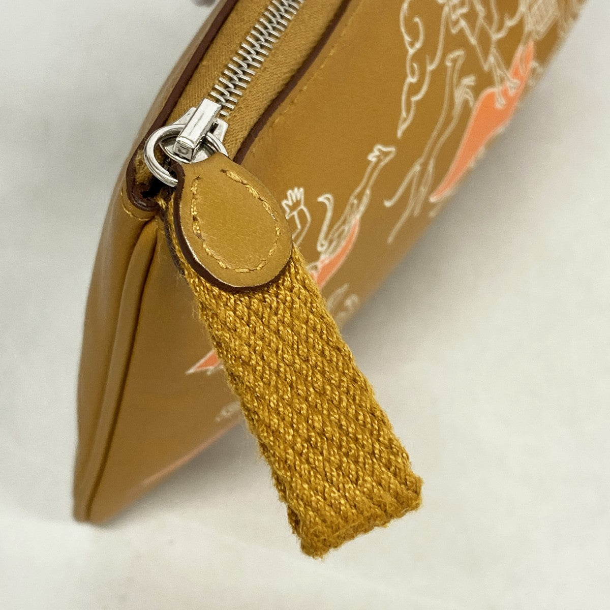 【6gb2256】エルメス ポーチ カレポケットロング スイフト キャラメル シルバー金具 Z刻印【中古】メンズ レディース ユニセックス
