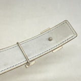 【6gb2257】エルメス ベルト コンスタンスベルト ボックスカーフ ブラック ブルーペール シルバー金具 □E刻印【中古】レディース