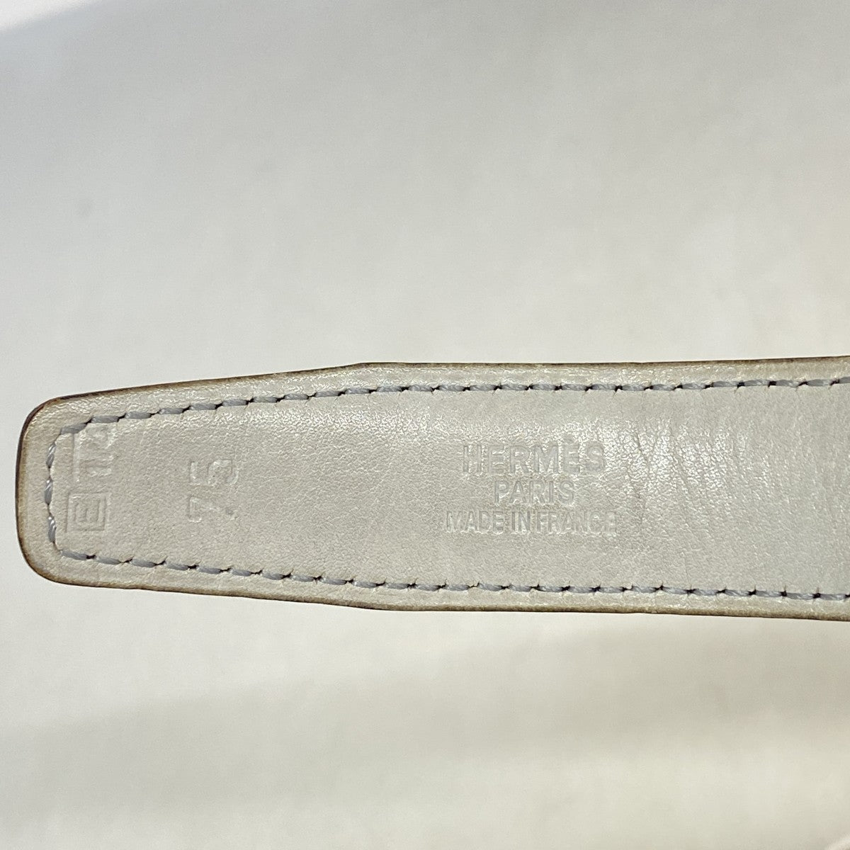 【6gb2257】エルメス ベルト コンスタンスベルト ボックスカーフ ブラック ブルーペール シルバー金具 □E刻印【中古】レディース