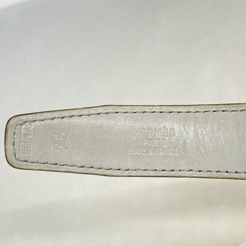 【6gb2257】エルメス ベルト コンスタンスベルト ボックスカーフ ブラック ブルーペール シルバー金具 □E刻印【中古】レディース