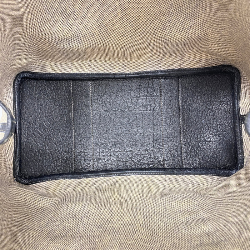 【6gb2263】エルメス トートバッグ ガーデンパーティPM トワルアッシュ ブラック シルバー金具 T刻印【中古】レディース