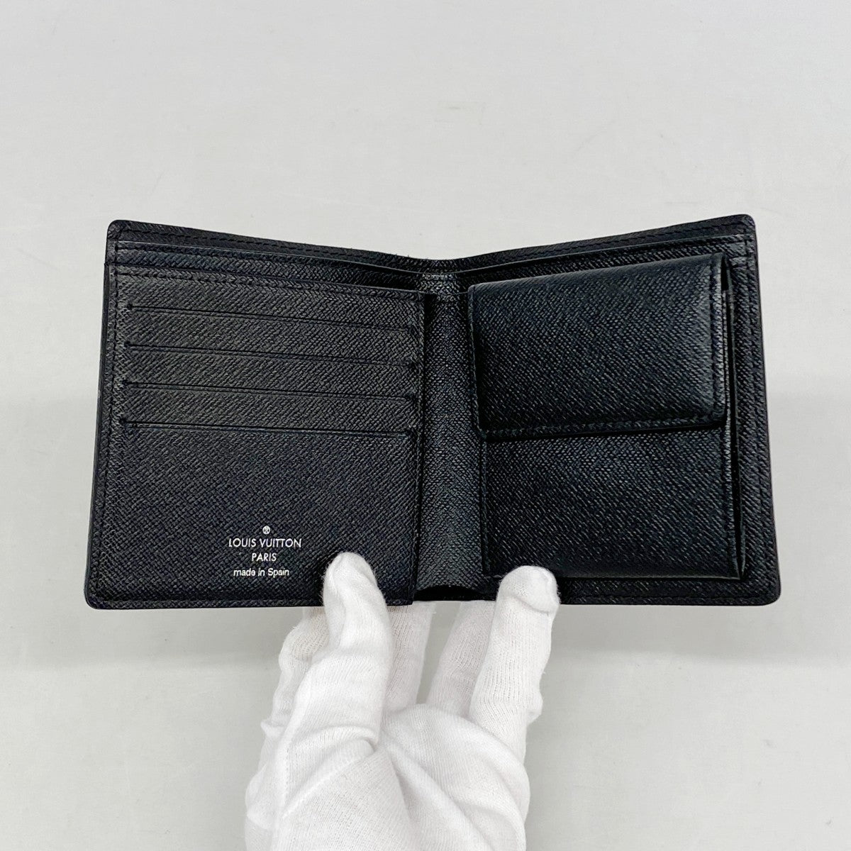 【6gb2285-k】ルイヴィトン 財布 ダミエ・グラフィット ポルトフォイユマルコ N62664 ブラック グレー【中古】メンズ