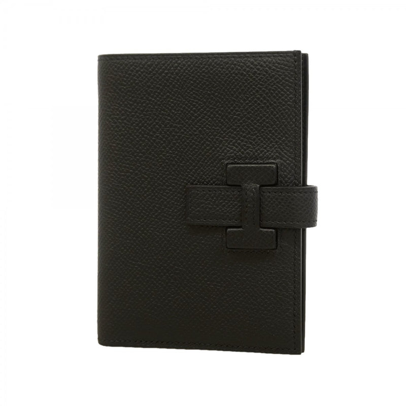 【6gb2296】エルメス 財布 Hパッサン ヴォーエプソン ブラック シルバー金具 K刻印【中古】メンズ レディース ユニセックス