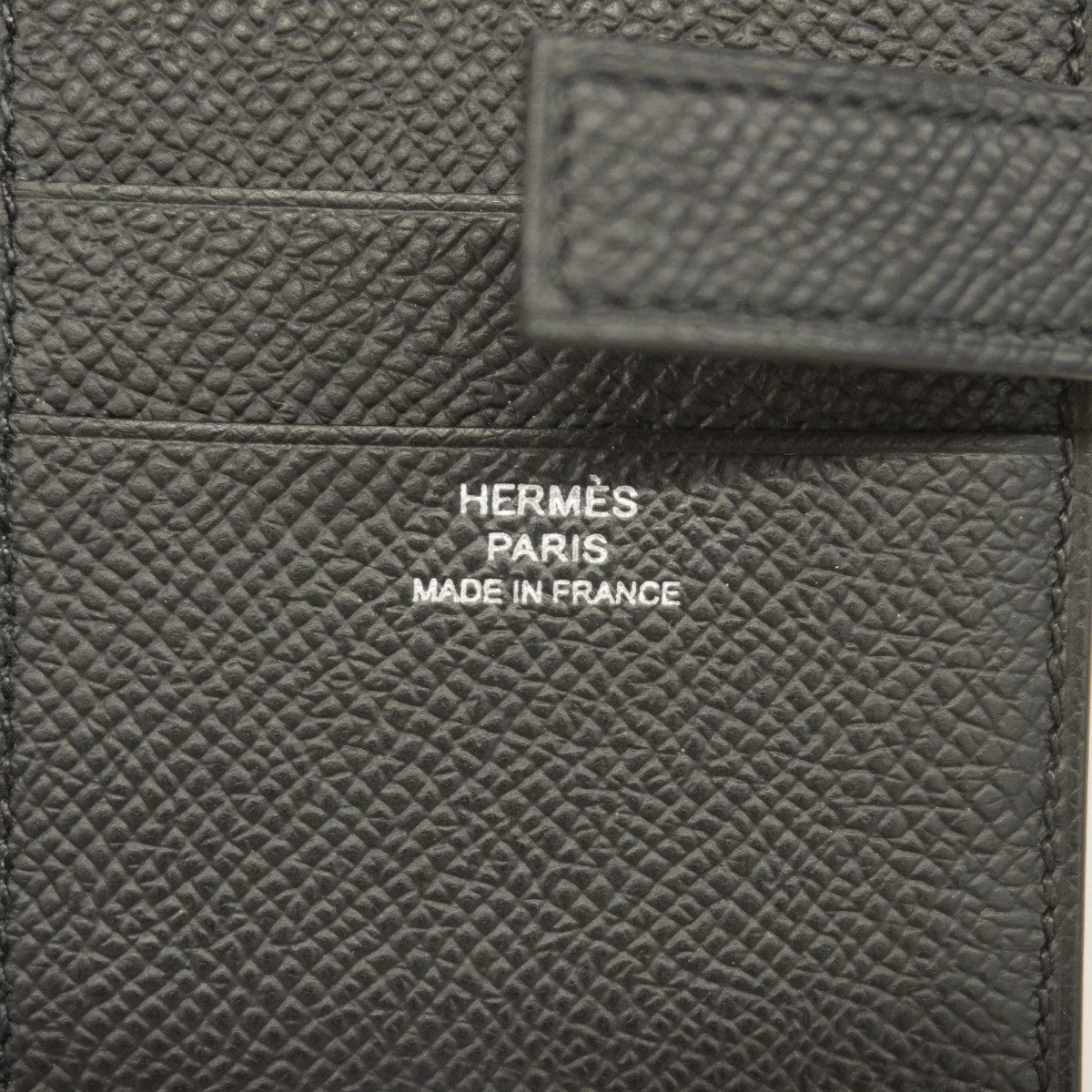 【6gb2296】エルメス 財布 Hパッサン ヴォーエプソン ブラック シルバー金具 K刻印【中古】メンズ レディース ユニセックス