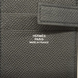 【6gb2296】エルメス 財布 Hパッサン ヴォーエプソン ブラック シルバー金具 K刻印【中古】メンズ レディース ユニセックス
