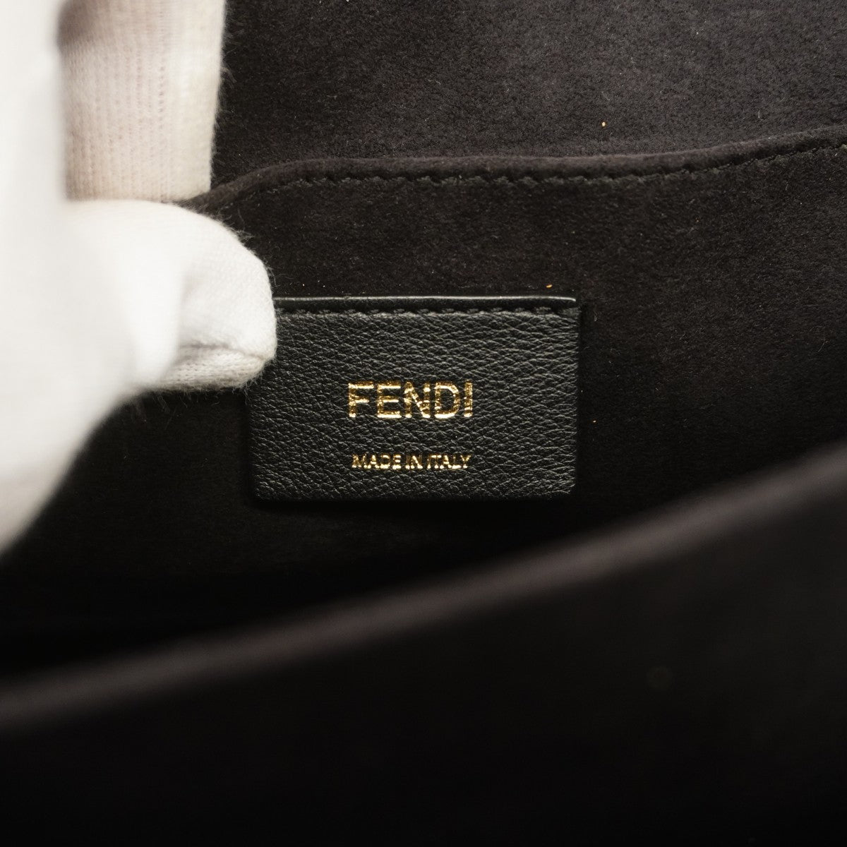 【6gb2303】フェンディ ショルダーバッグ キャナイ レザー ブラック ゴールド/シルバー金具【中古】レディース