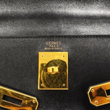 【6gb2389】エルメス ハンドバッグ ケリー32 ボックスカーフ ブラック ゴールド金具 □F刻印 2wayバッグ【中古】レディース
