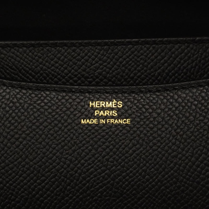 【6gc2399】エルメス ショルダーバッグ コンスタンス18 ヴォーエプソン ブラック ゴールド金具 G刻印【中古】レディース