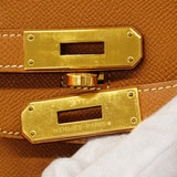 【6gc2406】エルメス ハンドバッグ バーキン35 ヴォーエプソン ゴールド ゴールド金具 □J刻印【中古】レディース