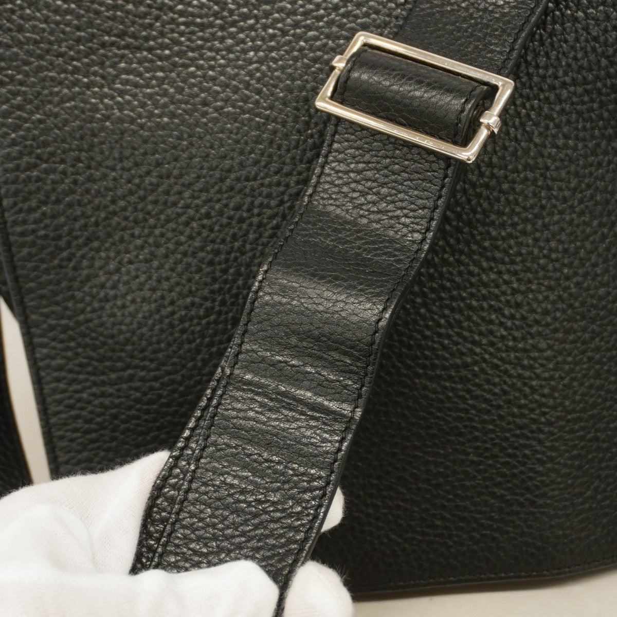 【6gc2414】エルメス ショルダーバッグ アルフレッドバサス トリヨンクレマンス ブラック シルバー金具 □P刻印【中古】レディース