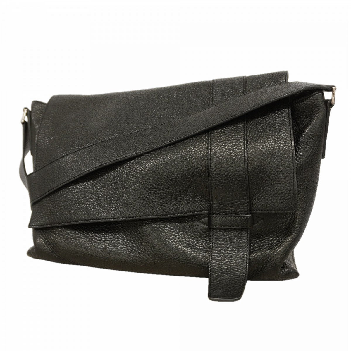 【6gc2414】エルメス ショルダーバッグ アルフレッドバサス トリヨンクレマンス ブラック シルバー金具 □P刻印【中古】レディース
