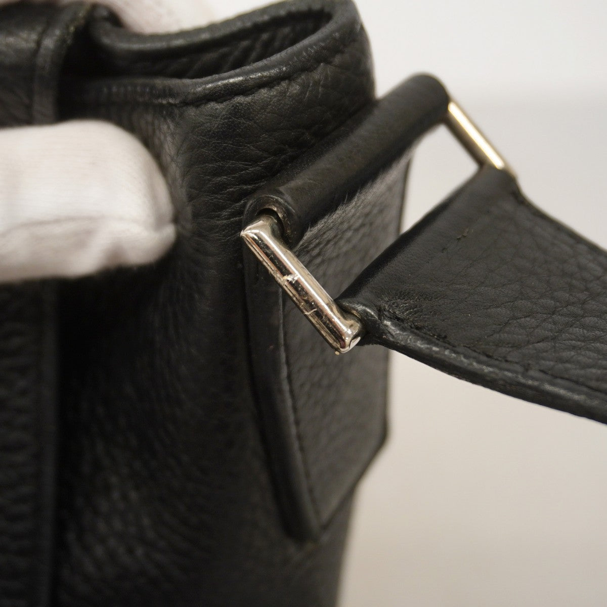 【6gc2414】エルメス ショルダーバッグ アルフレッドバサス トリヨンクレマンス ブラック シルバー金具 □P刻印【中古】レディース