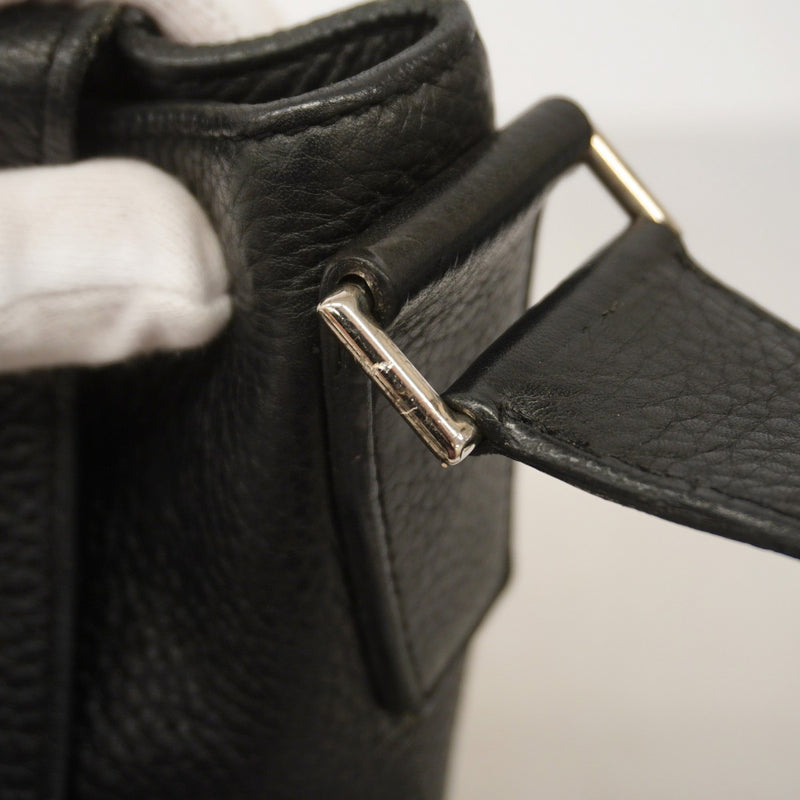 【6gc2414】エルメス ショルダーバッグ アルフレッドバサス トリヨンクレマンス ブラック シルバー金具 □P刻印【中古】レディース
