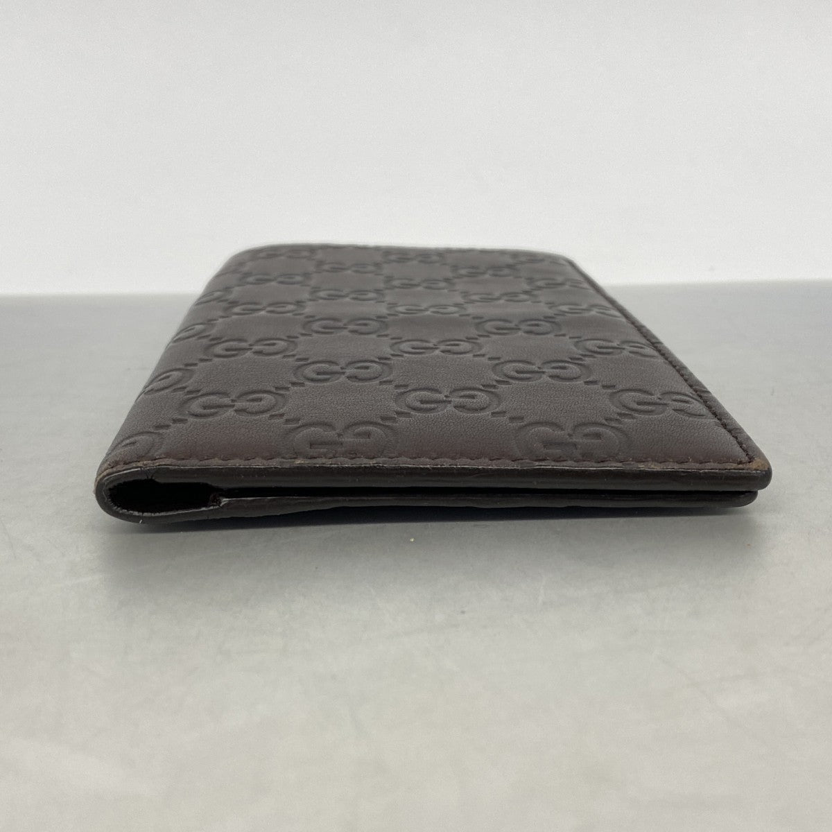 【6gc2420】グッチ 長札入れ グッチシマ 224183 レザー ブラウン【中古】メンズ