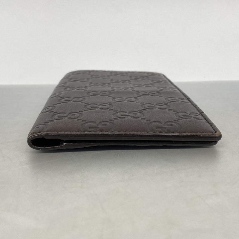 【6gc2420】グッチ 長札入れ グッチシマ 224183 レザー ブラウン【中古】メンズ