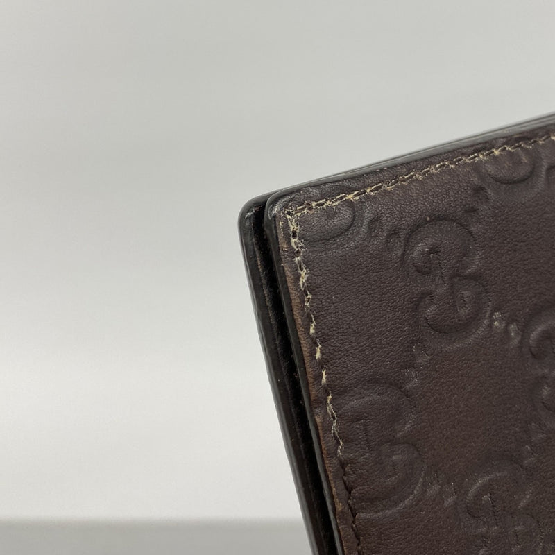 【6gc2420】グッチ 長札入れ グッチシマ 224183 レザー ブラウン【中古】メンズ