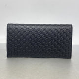 【6gc2421-k】グッチ 長財布 マイクログッチシマ 449396 レザー ブラック シャンパンゴールド金具【中古】メンズ レディース ユニセックス