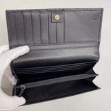 【6gc2421-k】グッチ 長財布 マイクログッチシマ 449396 レザー ブラック シャンパンゴールド金具【中古】メンズ レディース ユニセックス