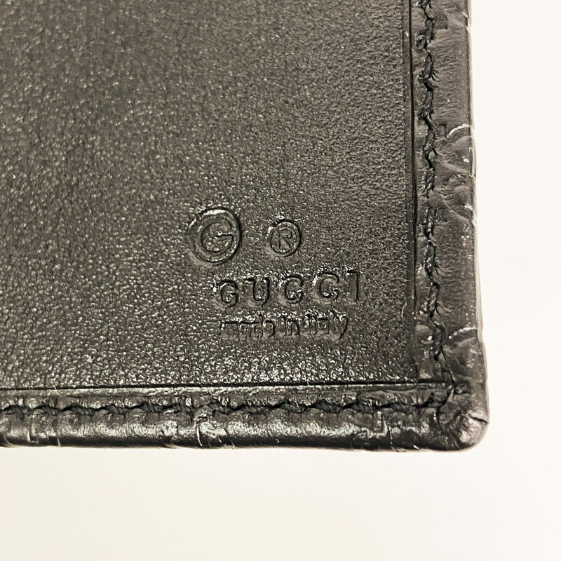 【6gc2421-k】グッチ 長財布 マイクログッチシマ 449396 レザー ブラック シャンパンゴールド金具【中古】メンズ レディース ユニセックス