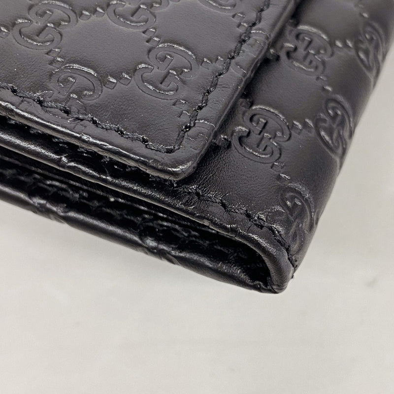 【6gc2421-k】グッチ 長財布 マイクログッチシマ 449396 レザー ブラック シャンパンゴールド金具【中古】メンズ レディース ユニセックス