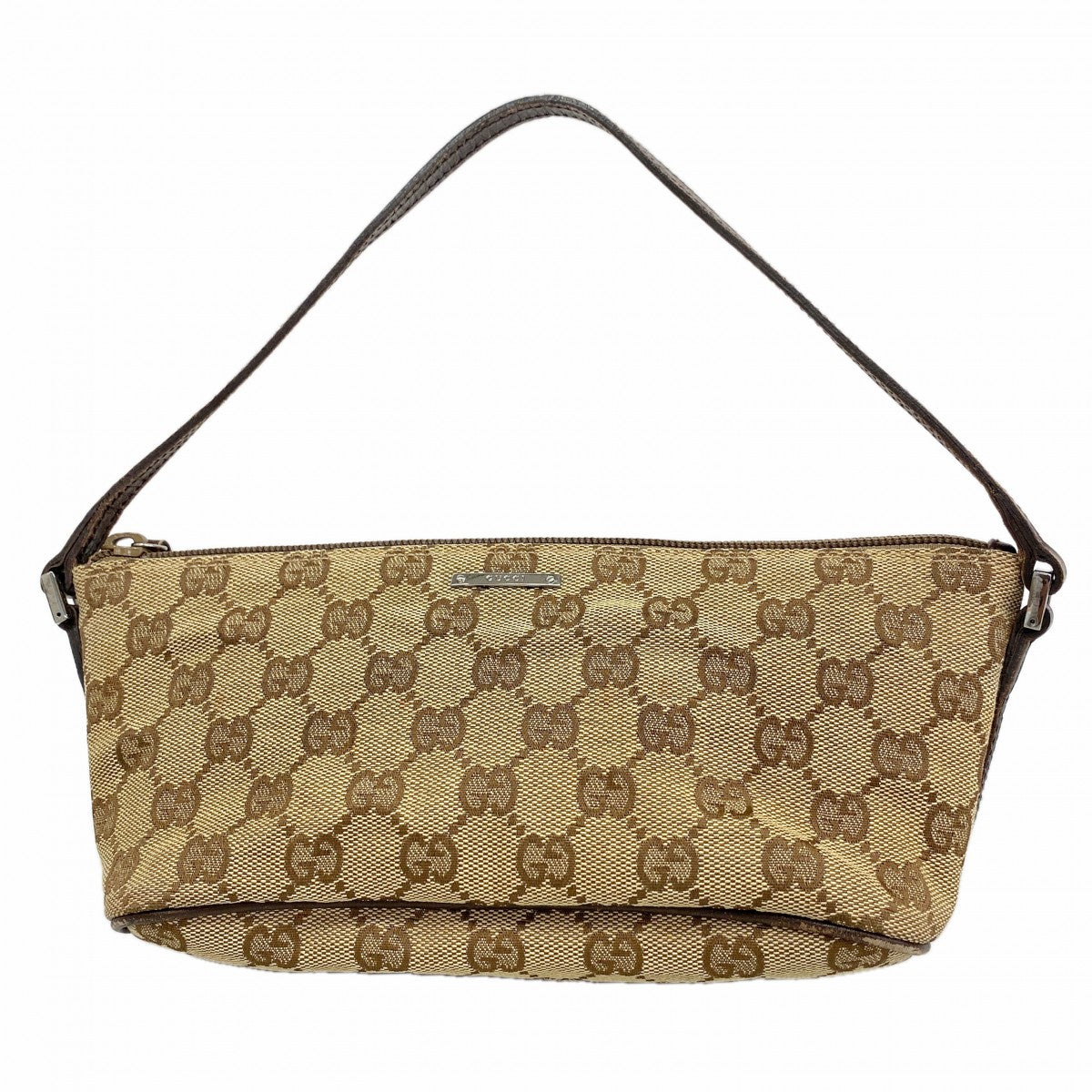【6gc2422-k】グッチ ハンドバッグ GGキャンバス 07198 キャンバス ベージュ シルバー金具【中古】レディース