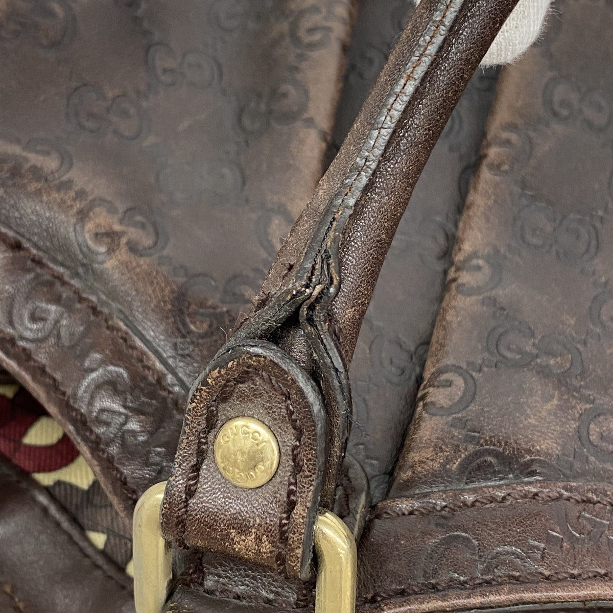 【6gc2436-k】グッチ トートバッグ グッチシマ スーキー 211944 レザー ブラウン ゴールド金具【中古】レディース