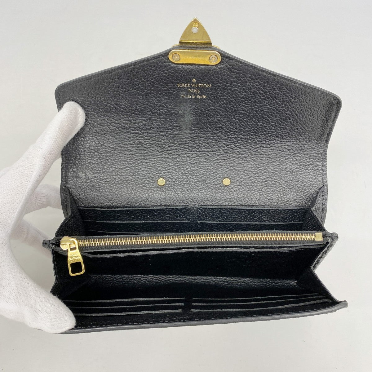 【6gc2442-k】ルイヴィトン 長財布 モノグラム・アンプラント ポルトフォイユメティス M62458 ノワール【中古】レディース
