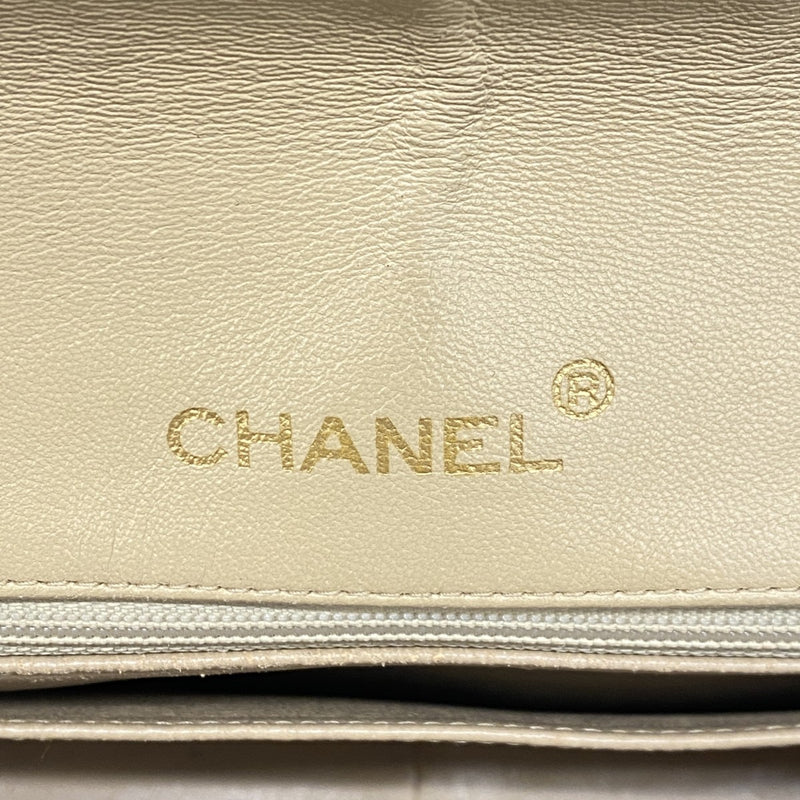 【6gc2462】シャネル ショルダーバッグ ダイアナ チェーンショルダー ラムスキン ベージュ ゴールド金具【中古】レディース