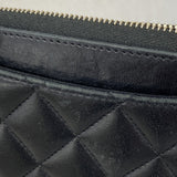 【6gc2463】シャネル 財布 マトラッセ ラムスキン ブラック シャンパンゴールド金具【中古】レディース
