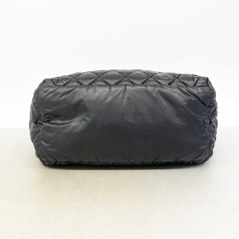 【6gc2465】シャネル トートバッグ コココクーン ナイロン ブラック シルバー金具【中古】レディース