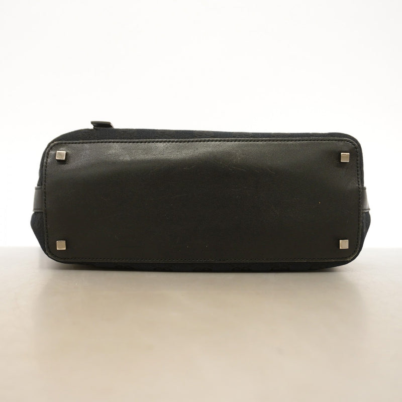 【6gc2475-k】グッチ ハンドバッグ GGキャンバス 001 4302 キャンバス ブラック シルバー金具【中古】レディース