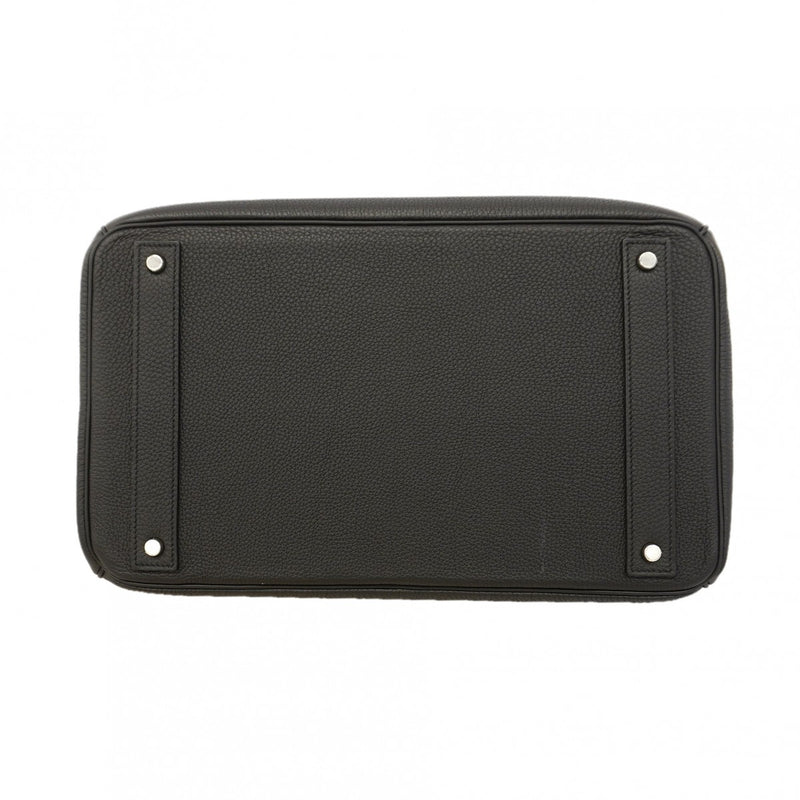 【6gc2477-g】エルメス ハンドバッグ オータクロア40 トゴ ブラック シルバー金具 K刻印【中古】メンズ