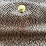 【6gc2481】ルイヴィトン 長財布 ダミエ ポシェットポルトモネクレディ N61724 エベヌ【中古】レディース