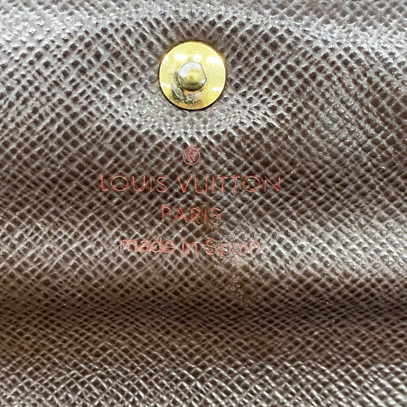 【6gc2481】ルイヴィトン 長財布 ダミエ ポシェットポルトモネクレディ N61724 エベヌ【中古】レディース