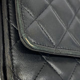 【6gc2488】シャネル ショルダーウォレット マトラッセ チェーンショルダー ラムスキン ブラック シルバー金具【中古】レディース