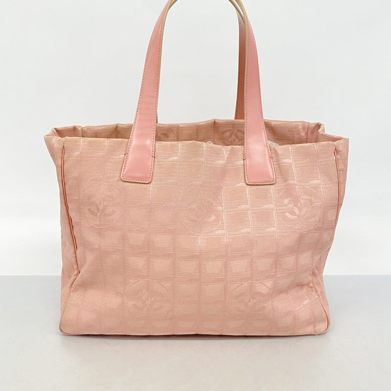 【6gc2489】シャネル トートバッグ ニュートラベル ナイロン ピンク シルバー金具【中古】レディース