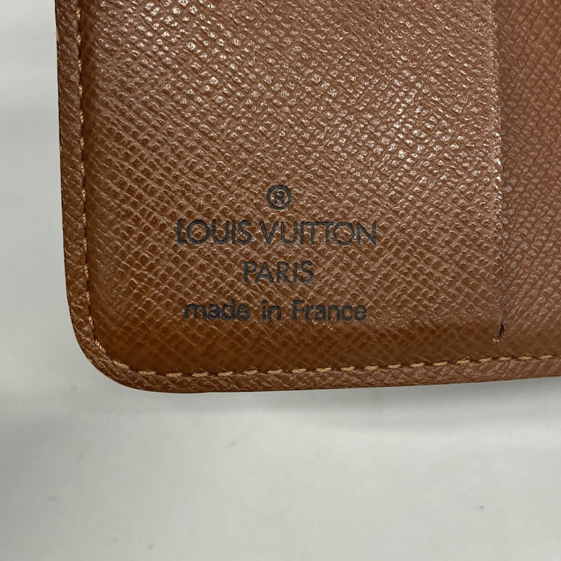 【6gc2496】ルイヴィトン 財布 モノグラム コンパクトジップ M61667 ブラウン【中古】レディース